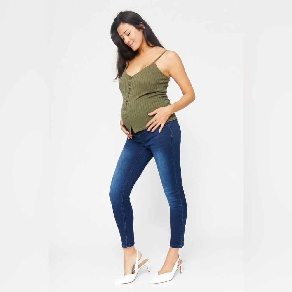 1822 Denim Butter Maternity Skinny Ankle Jean with full over bump panel